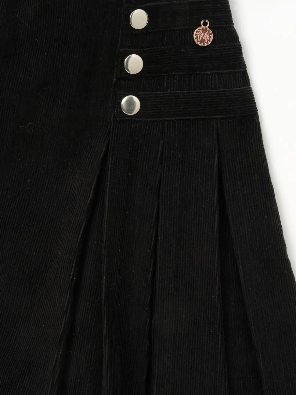 Angel & Rocket Black Lucile Cord Pleated Skirt