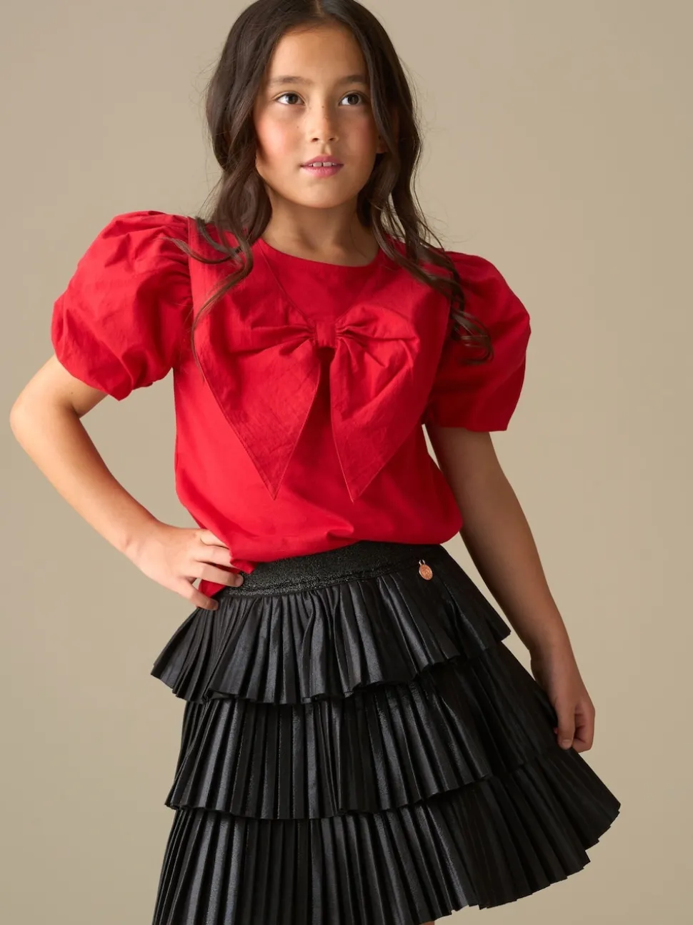 Angel & Rocket Black Lucile Metallic Tiered Rara Skirt