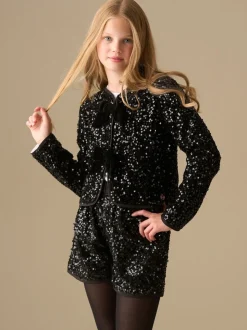 Angel & Rocket Black Maisie Velvet Sequin Jacket