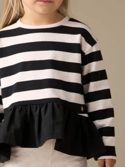 Angel & Rocket Black Marley Stripe Jersey Top And Spot Leggings