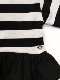 Angel & Rocket Black Marley Stripe Jersey Top And Spot Leggings