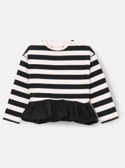 Angel & Rocket Black Marley Stripe Peplum T-Shirt