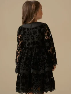 Angel & Rocket Black Mavea Velvet Lace Dress