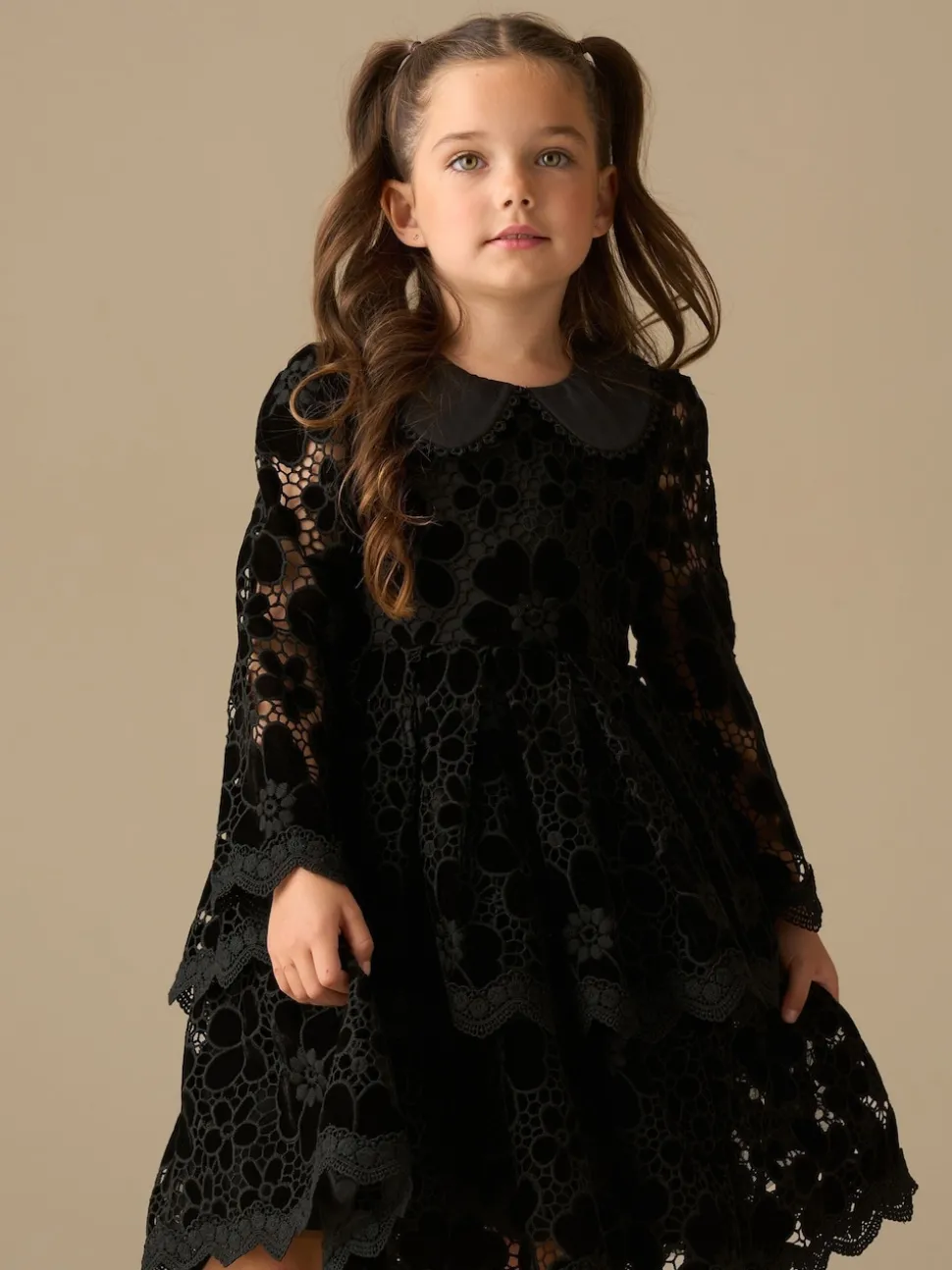 Angel & Rocket Black Mavea Velvet Lace Dress
