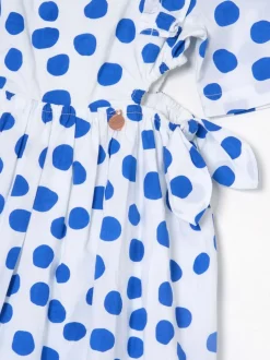 Angel & Rocket Blue Amara Blue Puff Sleeve Spot Dress
