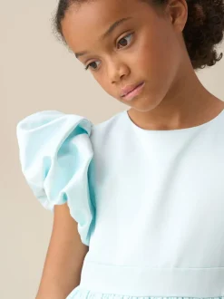 Angel & Rocket Blue Bluebell Structured Puff Sleeve Dress