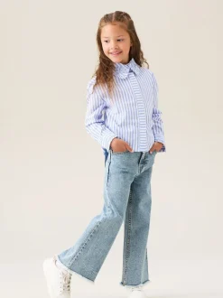 Angel & Rocket Blue Brooke Wide Leg Heart Print Pocket Jeans