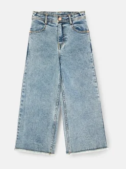 Angel & Rocket Blue Brooke Wide Leg Heart Print Pocket Jeans