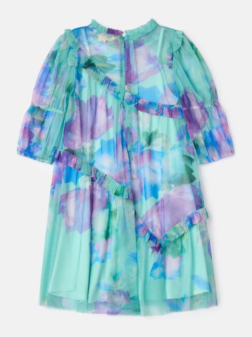 Angel & Rocket Blue Cara Printed Swing Mesh Dress