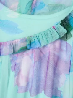 Angel & Rocket Blue Cara Printed Swing Mesh Dress