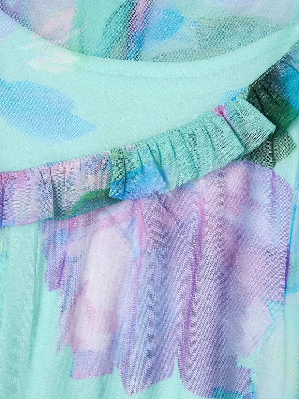 Angel & Rocket Blue Cara Printed Swing Mesh Dress