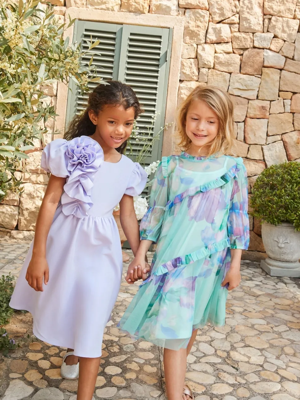 Angel & Rocket Blue Cara Printed Swing Mesh Dress