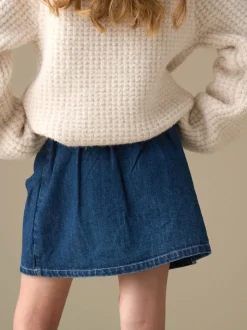 Angel & Rocket Blue Casey Denim Bow Aline Skirt