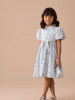Angel & Rocket Blue Danni Printed 100% Cotton Shirt Dress