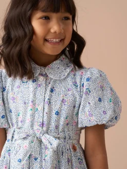 Angel & Rocket Blue Danni Printed 100% Cotton Shirt Dress
