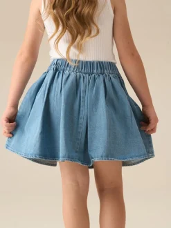 Angel & Rocket Blue Eden 3D Flower Denim Skirt