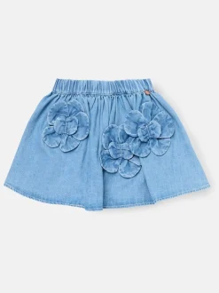 Angel & Rocket Blue Eden 3D Flower Denim Skirt