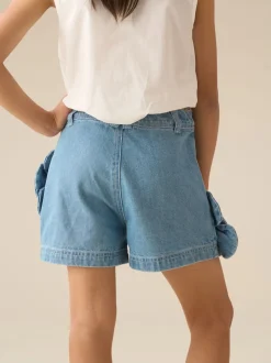 Angel & Rocket Blue Eden 3D Flower Denim Shorts