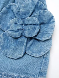 Angel & Rocket Blue Eden 3D Flower Denim Shorts