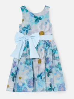 Angel & Rocket Blue Elisa Print Bow Back Dress