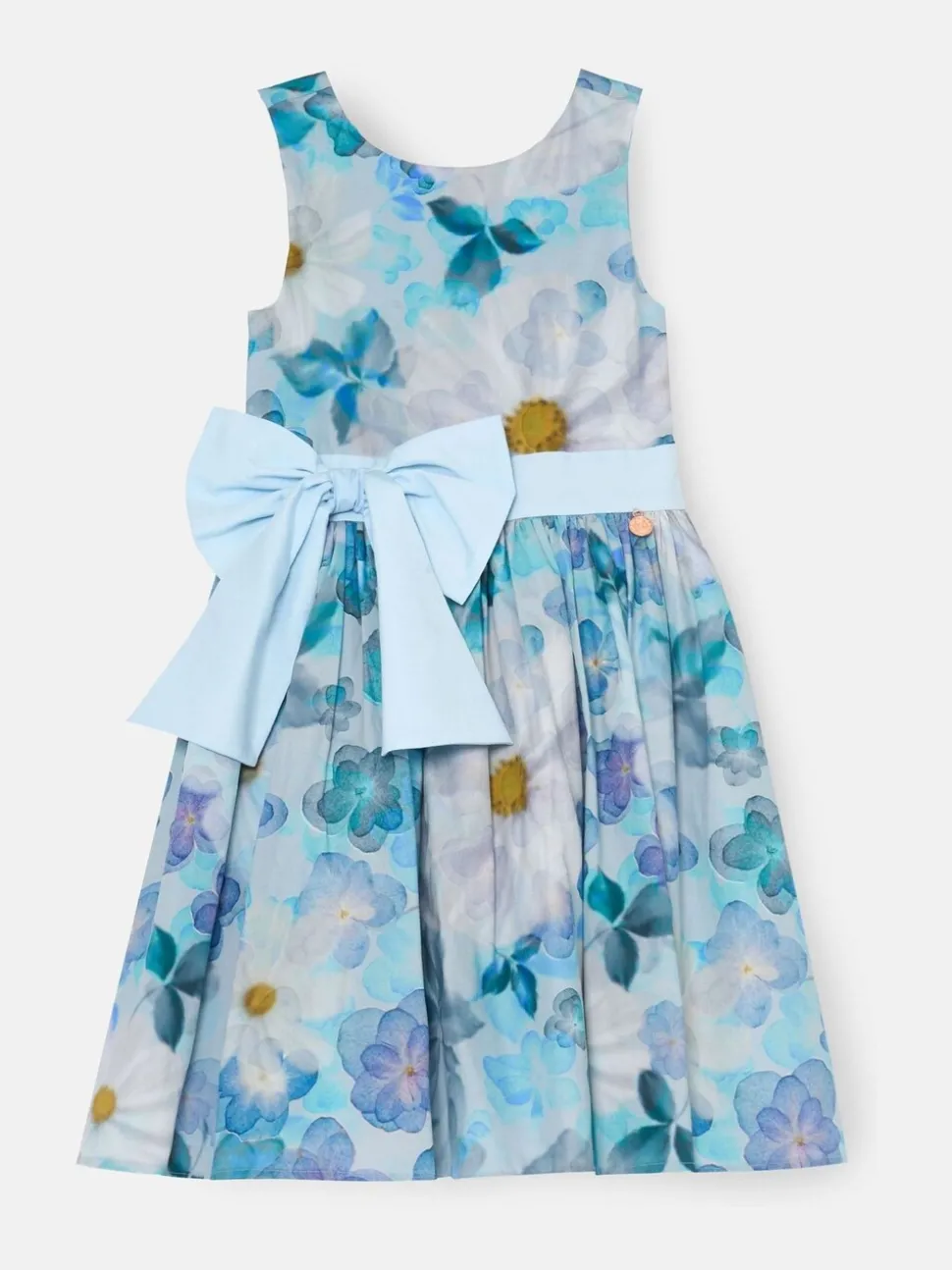 Angel & Rocket Blue Elisa Print Bow Back Dress