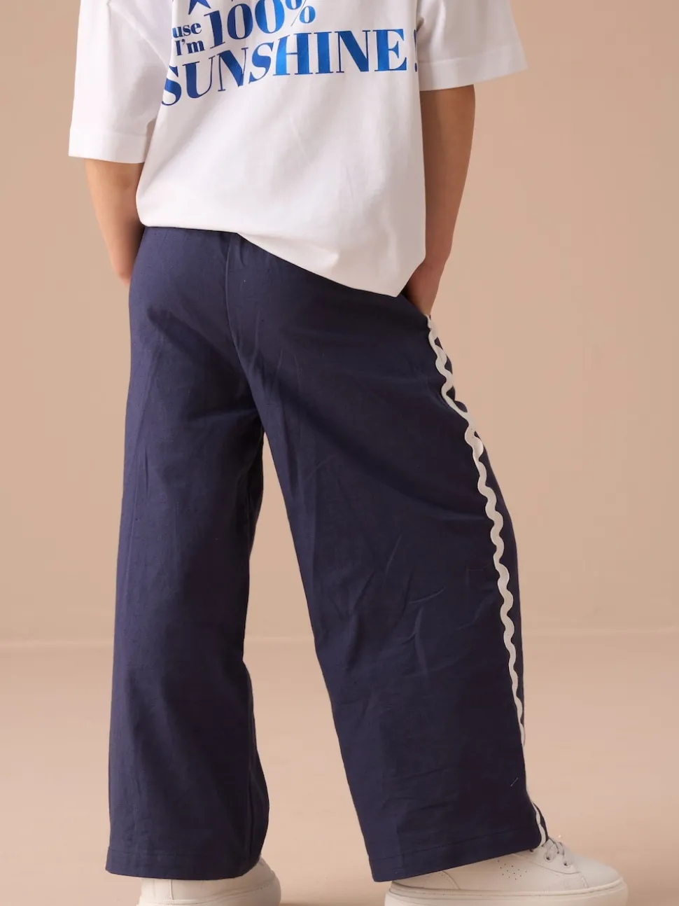 Angel & Rocket Blue Erica Linen Blend Trousers