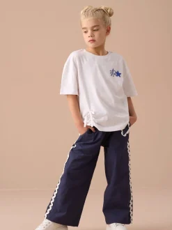 Angel & Rocket Blue Erica Linen Blend Trousers