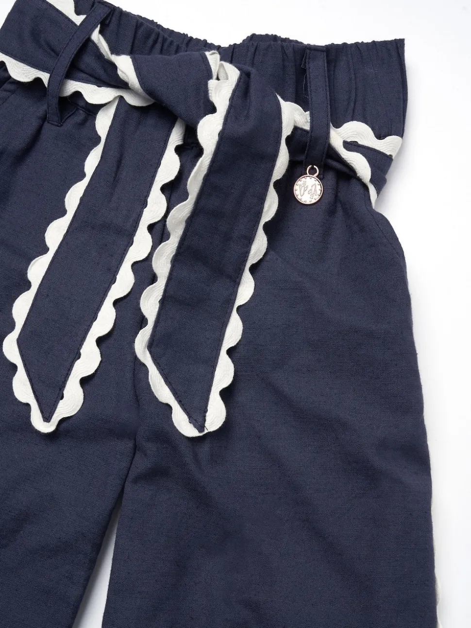 Angel & Rocket Blue Erica Linen Blend Trousers