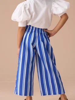 Angel & Rocket Blue Fleur Printed Wide Leg Trousers