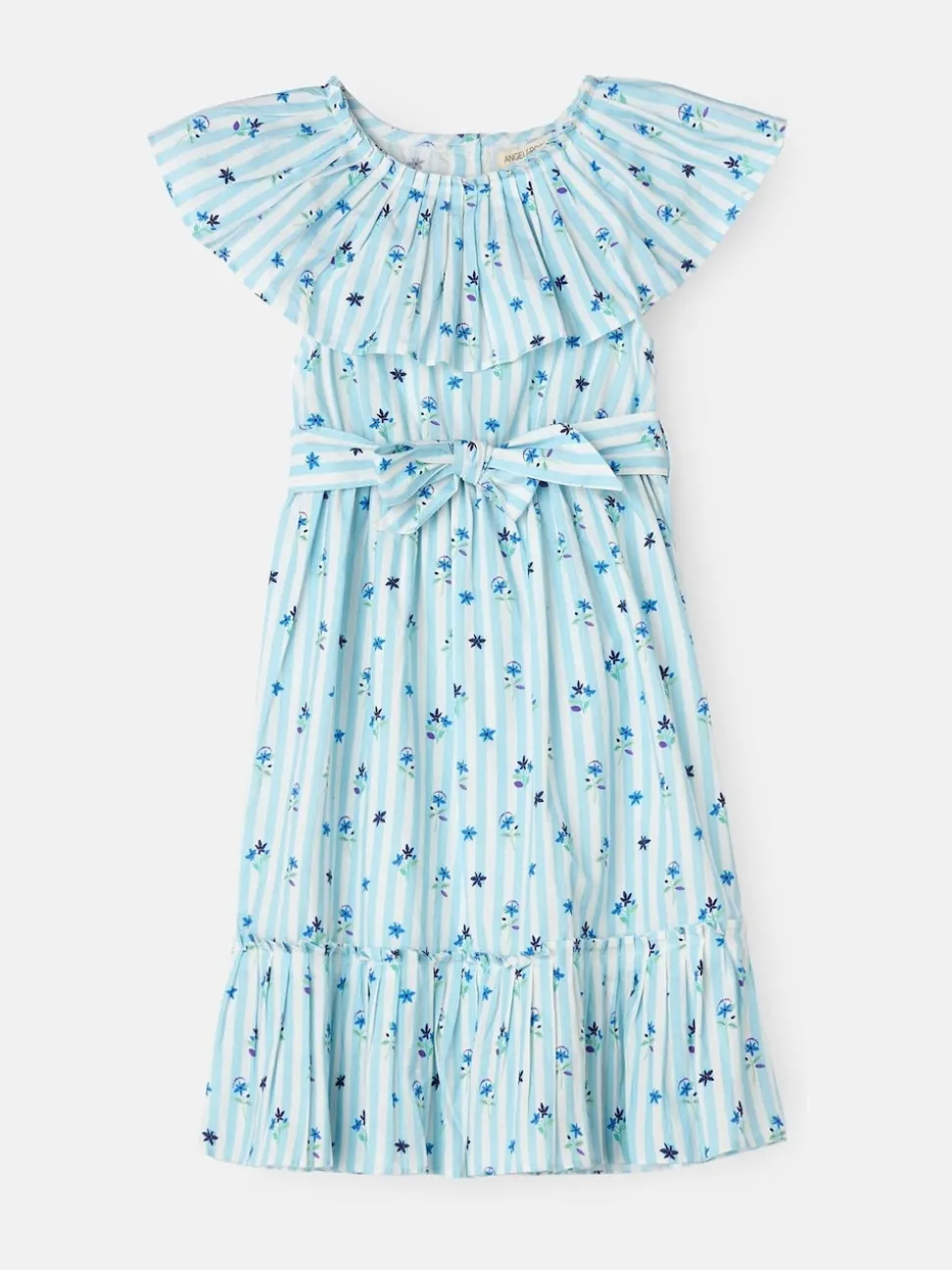 Angel & Rocket Blue Flori Pleated Collar 100% Cotton Dress