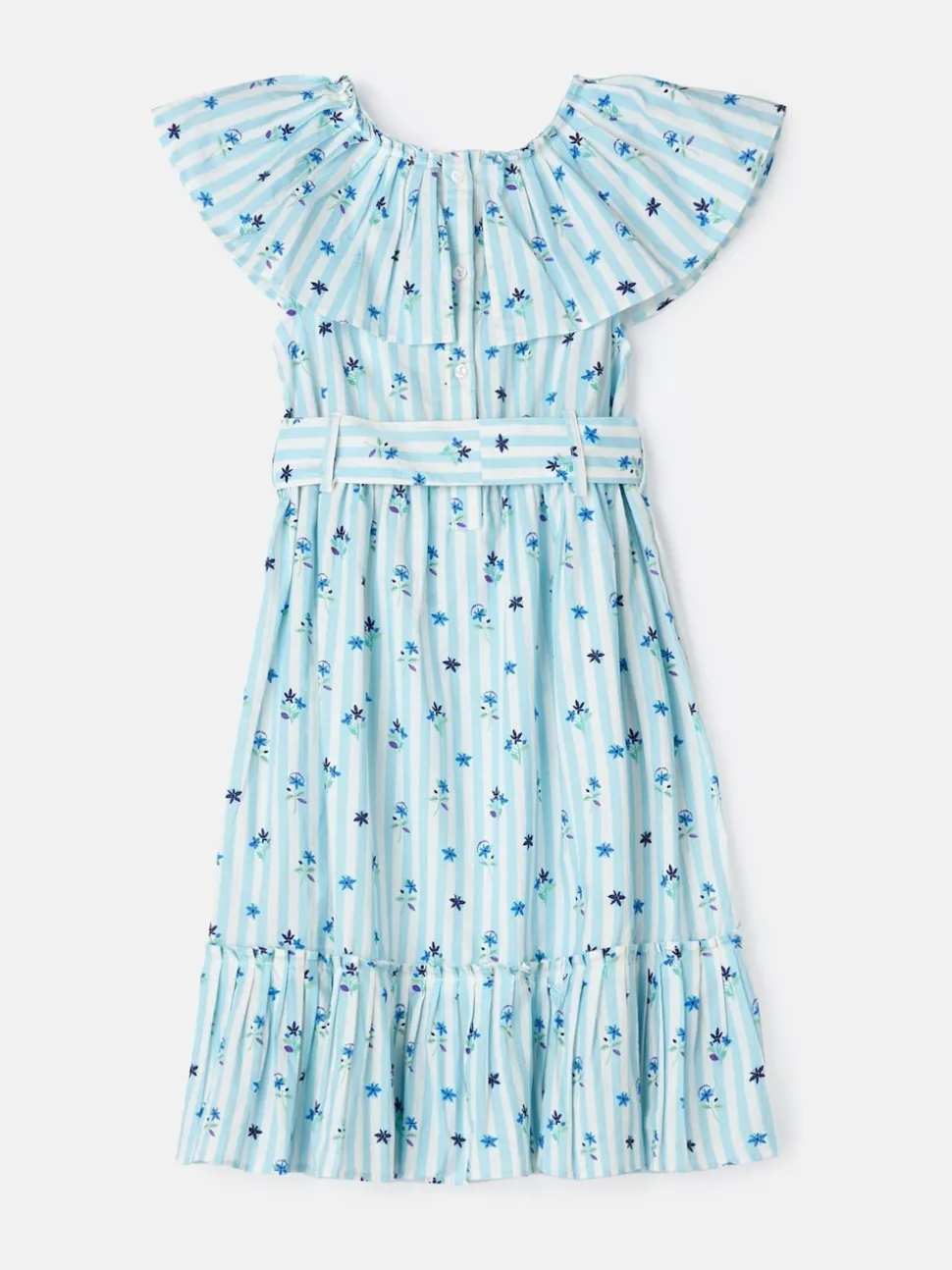 Angel & Rocket Blue Flori Pleated Collar 100% Cotton Dress