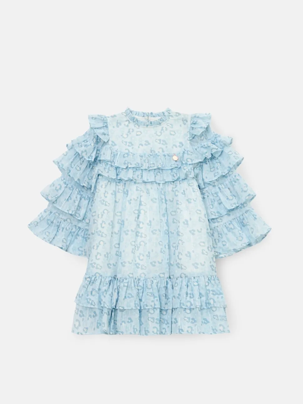Angel & Rocket Blue Imogen Leopard Print Frill Dress