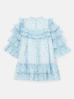 Angel & Rocket Blue Imogen Leopard Print Frill Dress