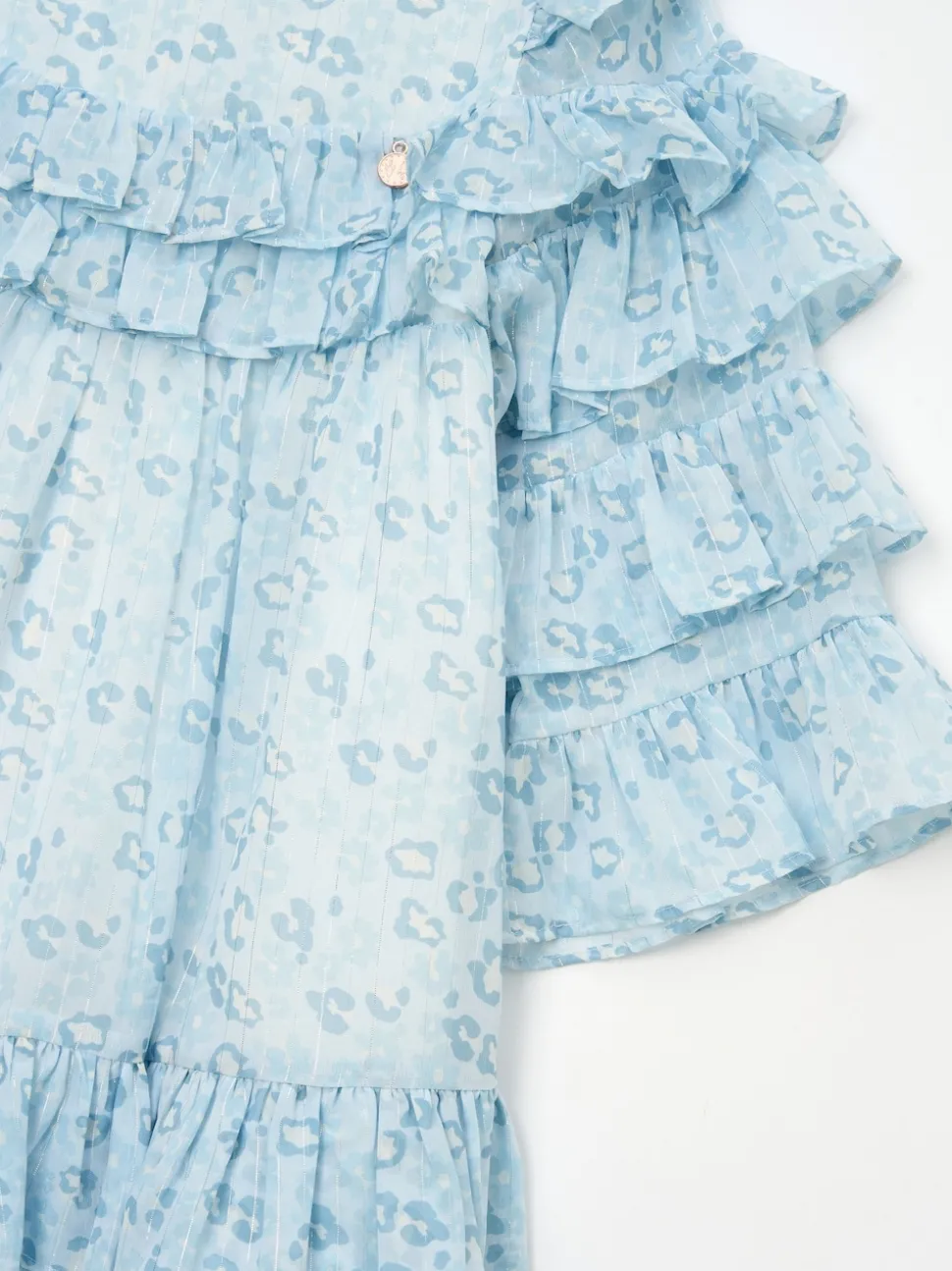 Angel & Rocket Blue Imogen Leopard Print Frill Dress