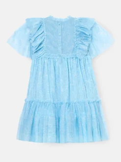 Angel & Rocket Blue Juliana Printed Frill Mesh Dress
