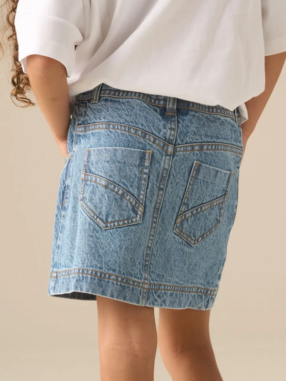 Angel & Rocket Blue Kendal Aysmmetric Waist Denim Mini Skirt