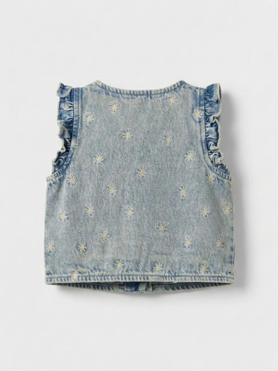 Angel & Rocket Blue Kiki Embroidered Daisy Denim Gilet