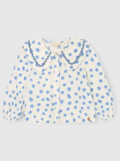 Angel & Rocket Blue Leonie Double Collar Spot Blouse
