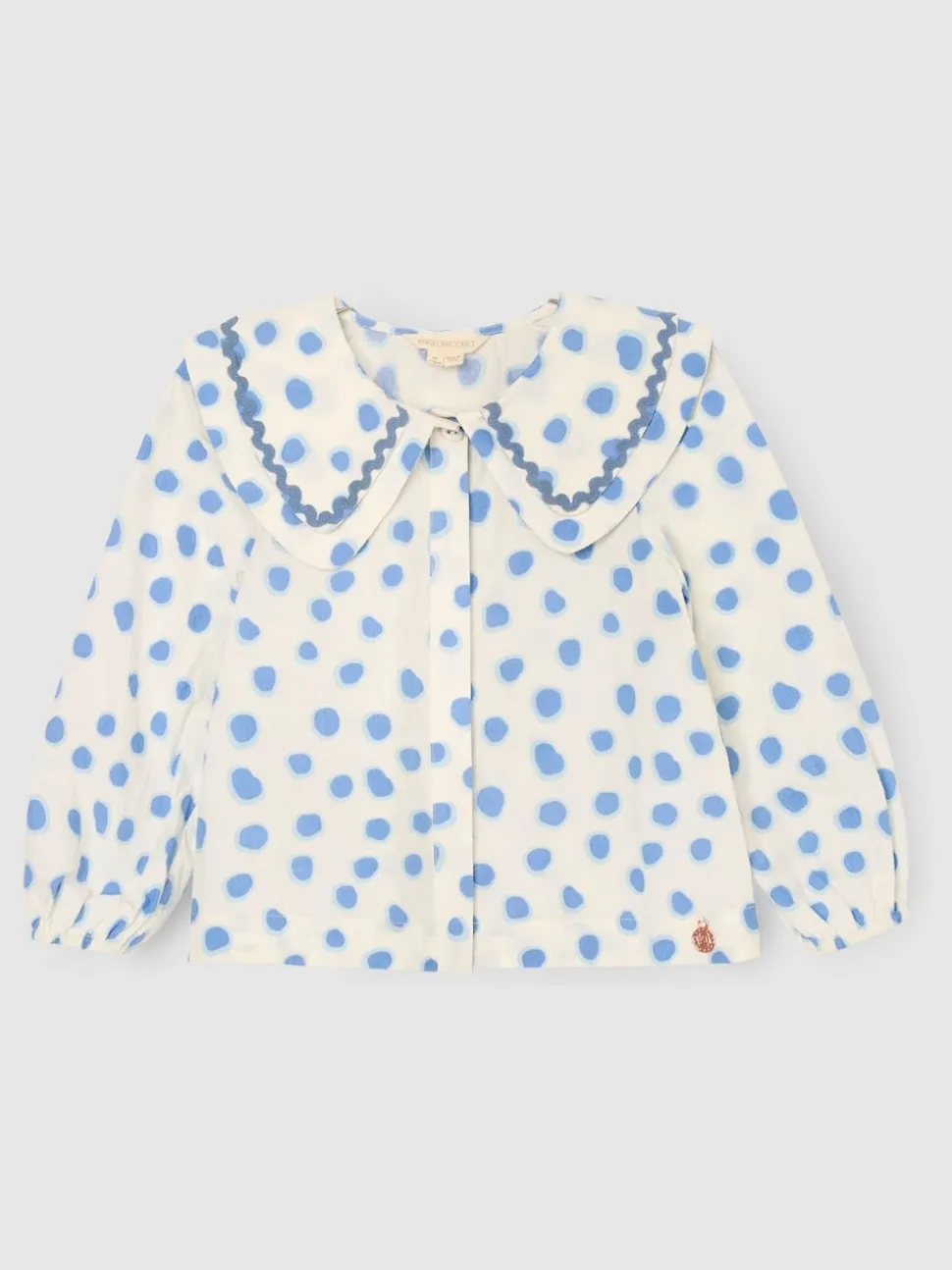 Angel & Rocket Blue Leonie Double Collar Spot Blouse