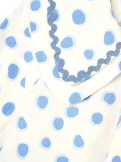 Angel & Rocket Blue Leonie Double Collar Spot Blouse
