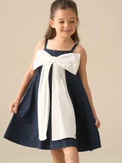 Angel & Rocket Blue Libby Navy Bow Front Dress