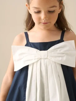 Angel & Rocket Blue Libby Navy Bow Front Dress