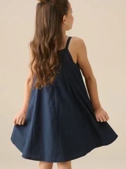 Angel & Rocket Blue Libby Navy Bow Front Dress