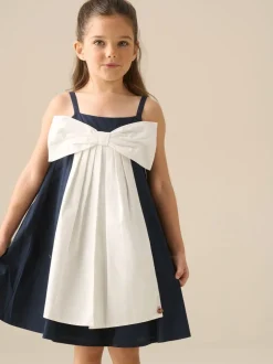 Angel & Rocket Blue Libby Navy Bow Front Dress