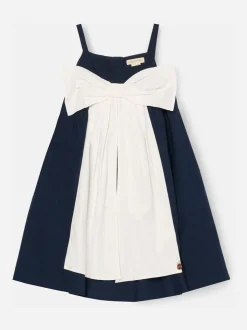 Angel & Rocket Blue Libby Navy Bow Front Dress