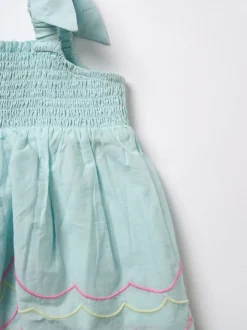 Angel & Rocket Blue Lina Embroidered 100% Cotton Top and Shorts Set
