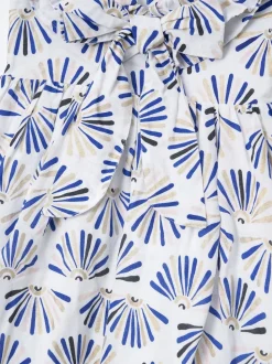Angel & Rocket Blue Lina Frill Neck Print 100% Cotton Dress