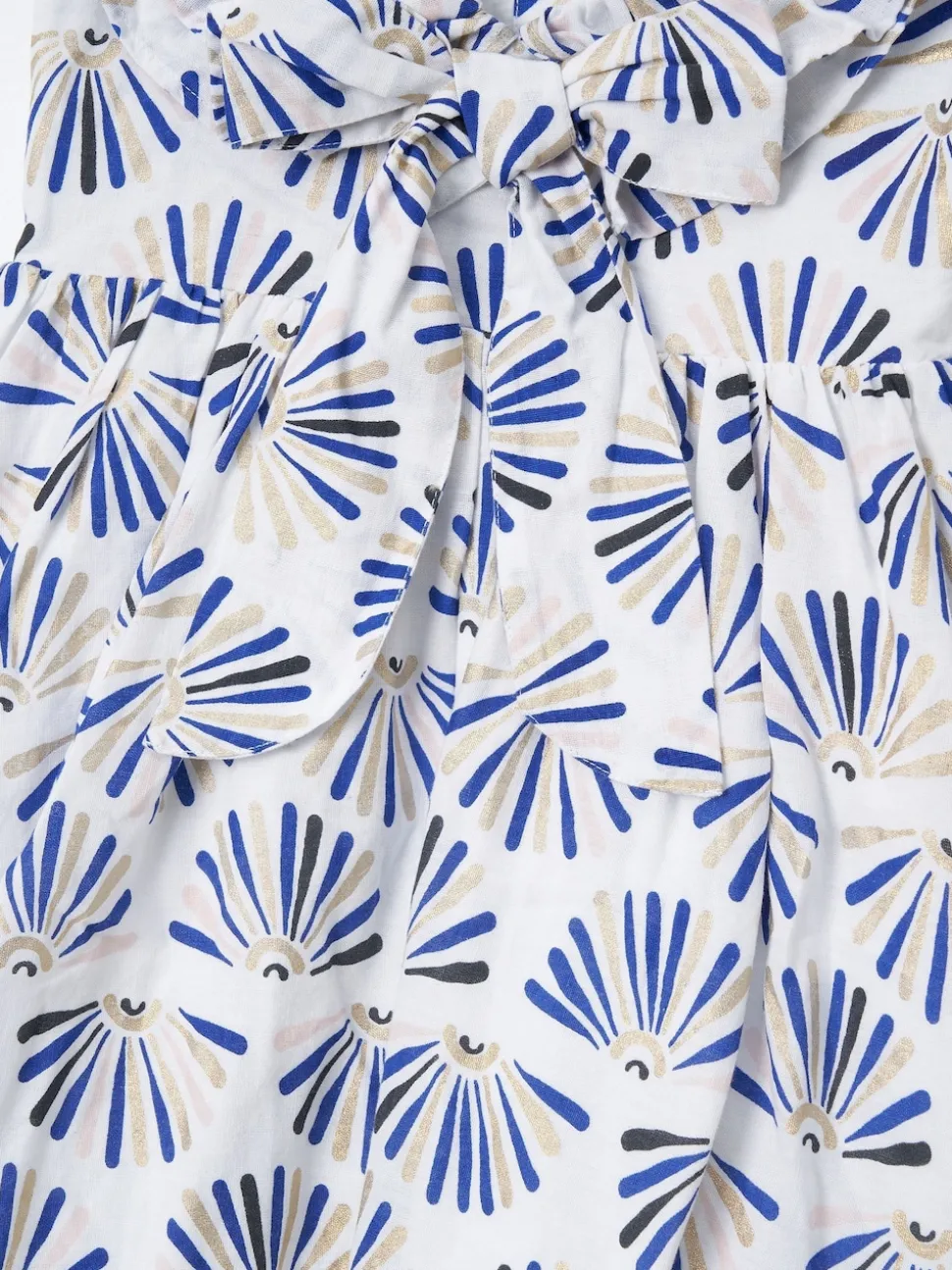 Angel & Rocket Blue Lina Frill Neck Print 100% Cotton Dress