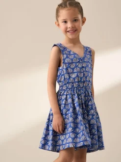 Angel & Rocket Blue Lina Printed Linen Playsuit