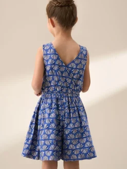 Angel & Rocket Blue Lina Printed Linen Playsuit